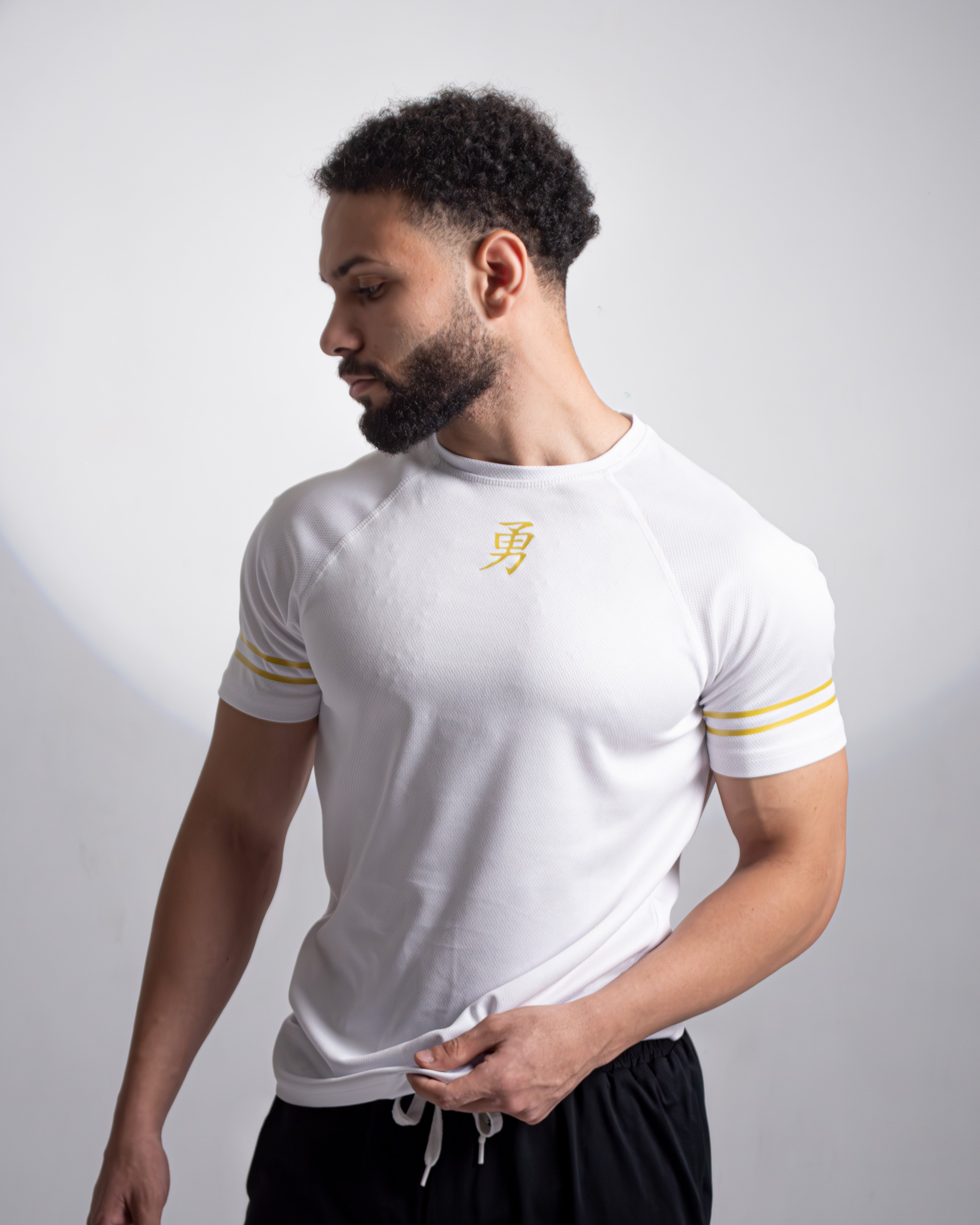 White 勇 Mesh T-shirt