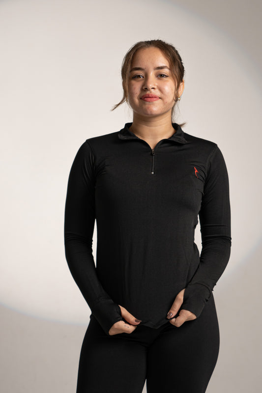 Swift-flow Black Quarter zip